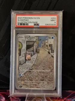 Pokemon TCG Slowpoke 204/198 Scarlet & Violet Base Set Illustration Rare, PSA 9 - Image 1