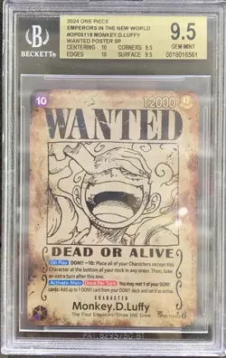 Monkey D. Luffy OP05-119 Wanted Poster SP SEC BGS 9.5 GEM MINT One Piece TCG Eng - Image 1
