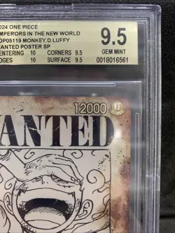 Monkey D. Luffy OP05-119 Wanted Poster SP SEC BGS 9.5 GEM MINT One Piece TCG Eng - Image 4