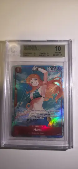 One Piece 2022 Romance Dawn Nami OP01-016 PRE-ERRATA ALPHA BGS 10 ENGLISH - Image 1