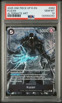2025 ONE PIECE OP10-ROYAL BLOOD #082 KUZAN ALTERNATE ART PSA 10 - Image 1