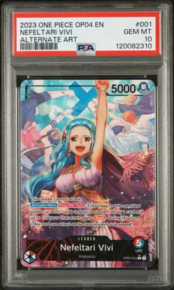 PSA10 ONE PIECE TCG Nefeltari Vivi OP04-001 Kingdoms of Intrigue ALT Art English - Image 1