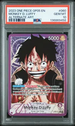 PSA 10 2023 MONKEY D. LUFFY 060 ONE PIECE OP05 AWAKENING OF THE NEW ERA - Image 1