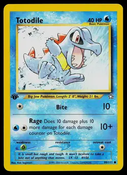 Pokemon Card - Totodile Neo Genesis 80/111 Common 1st Edition - Image 1