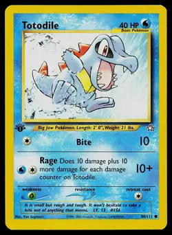 Pokemon Card - Totodile Neo Genesis 80/111 Common 1st Edition - Image 1