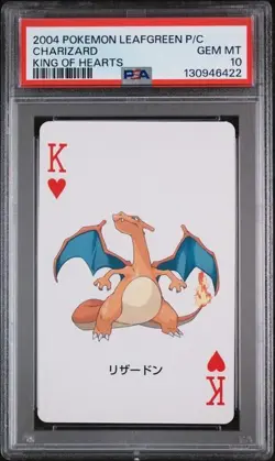 PSA 10 2004 POKEMON LEAFGREEN VERSION PLAYING CARDS CHARIZARD KING OF HEARTS - Image 1