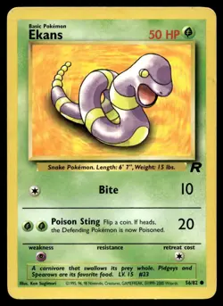 Ekans 56/82 Pokemon Card Team Rocket Common 50 HP Lightly Played U10 - Image 1