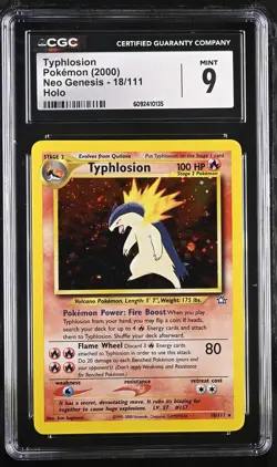 CGC 9 MINT Typhlosion 2000 Neo Genesis 18/111 Holo Pokemon Card - Image 1