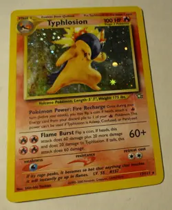 Pokemon TCG Neo Genesis Typhlosion 17/111 Holo Card 2000 Played Collectible - Image 2