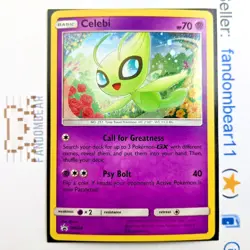 2019 Celebi Black Star PROMO COSMOS HOLO FOIL card SM224 Sun & Moon Pokemon TCG - Image 1
