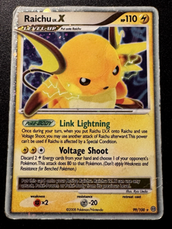 Raichu LV.X 99/100 D&P Stormfront Pokemon Card Holo Foil Rare HP- - Image 1