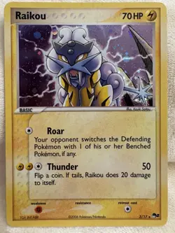 Pokemon TCG Pop Series 2 Raikou Holo Rare Card 3/17 2006 Edition - Image 1