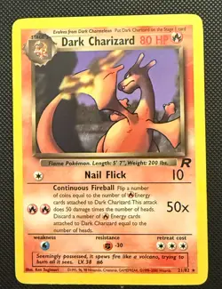 Pokemon TCG Dark Charizard Team Rocket 21/82 Non-Holo Card WOTC - Image 1