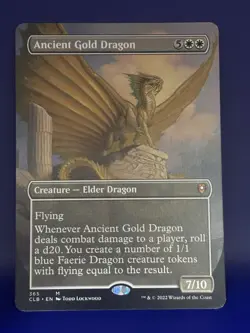 MTG Magic the Gathering Ancient Gold Dragon Borderless CLB! - Image 1