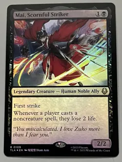 MTG Avatar: TLA Mai, Scornful Striker Legendary Creature RARE FOIL #0109 - Image 1