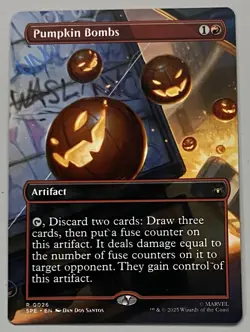 MTG Marvel’s Spider-Man Eternal Pumpkin Bombs Artifact RARE REGULAR #0026 - Image 1
