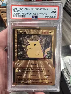 2021 Gold Metal Pikachu Pokemon Celebrations Ultra Premium Collection UPC PSA 9 - Image 1