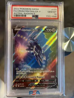 2022 Pokemon Origin Forme Dialga V Full Art Astral Radiance 177/189 PSA 10 - Image 1