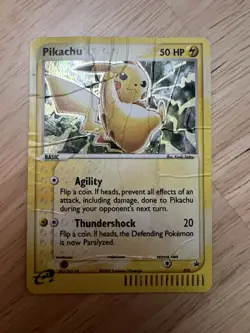 2003 Pokemon Pikachu #12 WOTC Black Star Promo Holo DAMAGED - Image 1
