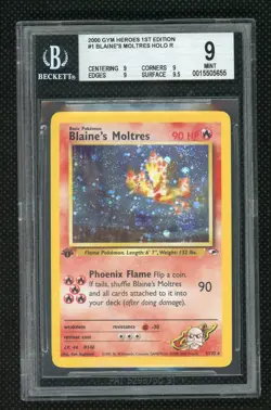 Blaine's Moltres 2000 Pokemon Gym Heroes 1st Edition BGS 9 #1 - Image 1