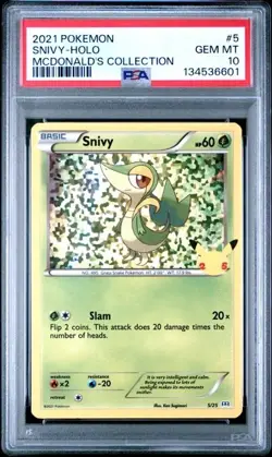 PSA 10 2021 POKEMON ENGLISH SNIVY MCDONALD'S COLLECTION 5/25 HOLO - Image 1