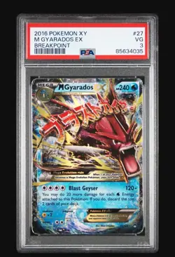 2016 POKEMON XY BREAKPOINT #27 M GYARADOS EX PSA 3 - Image 1