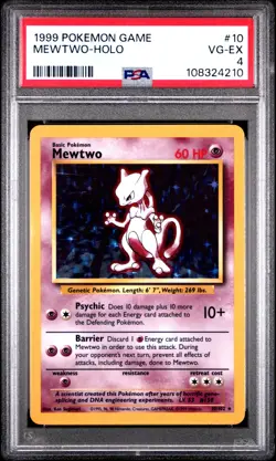 1999 Pokemon Game Mewtwo PSA 4 #10 - Image 1
