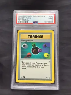 Pokemon: Gym Heroes 1st Edition Common : Energy Flow 122/132 PSA 9 - Image 1