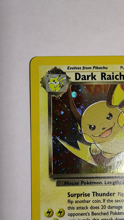 2000 Pokemon Team Rocket Dark Raichu Holo #83/82 - LP - Image 3