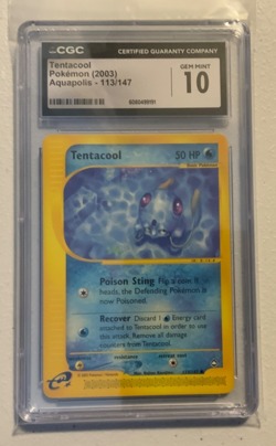 Tentacool 2003 Pokemon Aquapolis 113/147 Reverse Holo CGC 8.5 NM/Mint+ - Image 1