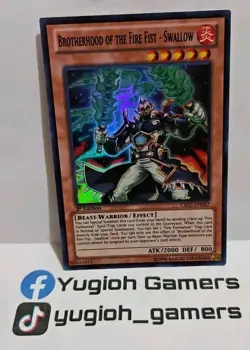 YUGIOH BROTHERHOOD OF THE FIRE FIST SWALLOW CBLZ-EN027 1 ST EDITION SUPER - Image 1