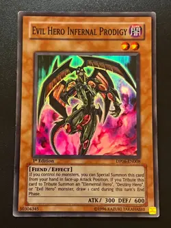 Evil Hero Infernal Prodigy DP06-EN008 Super Rare 1st Edition LP/MP Yugioh - Image 1