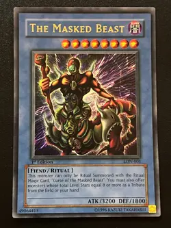 The Masked Beast LON-001 Ultra Rare 1st Edition Light Play+ Yugioh - Image 1
