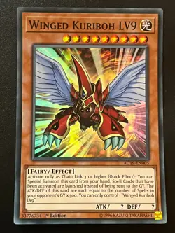 Winged Kuriboh LV9 AC19-EN005 Super Rare 1st Edition Near Mint Yugioh - Image 1
