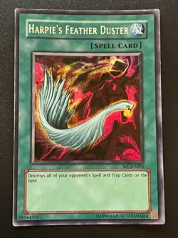 Harpie's Feather Duster WC4-E003 Prismatic Secret Rare Heavy Play Yugioh - Image 1