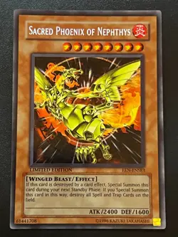 Sacred Phoenix of Nephthys EEN-ENSE3 Secret Rare Near Mint Yugioh - Image 1