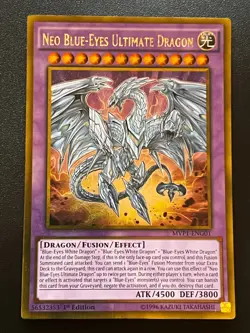 Neo Blue-Eyes Ultimate Dragon MVP1-ENG01 Gold Rare 1st Ed Light Play+ Yugioh - Image 1