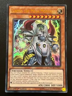 Zaborg the Mega Monarch NECH-EN037 Ultra Rare 1st Edition Light Play+ Yugioh - Image 1