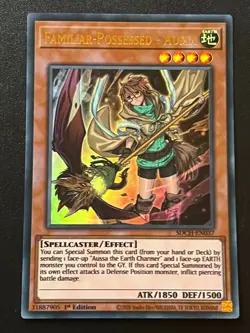 Familar-Possessed - Aussa SDCH-EN037 Ultra 1st Ed Blurry Misprint NM Yugioh - Image 1
