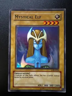 Mystical Elf LOB-E050 Super Rare Unlimited Moderate Play Yugioh - Image 1