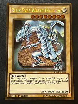 Blue-Eyes White Dragon PGL2-EN080 Gold Rare 1st Edition Near Mint Yugioh - Image 1