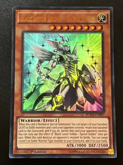 Black Luster Soldier - Sacred Soldier BOSH-EN097 Ultra 1st Ed Light Play+ Yugioh - Image 1