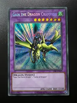 Gaia the Dragon Champion LOB-EN125 Secret Rare Near Mint Yugioh - Image 1