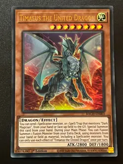 Timaeus the United Dragon BACH-EN003 Ultra Rare 1st Edition Near Mint Yugioh - Image 1