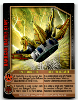 Bakugan Card - Spartablaster - Battle Gear - Gundalian Invaders - Image 1