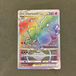 Pokemon TCG Charizard VSTAR Rainbow Secret Rare Card Brilliant Stars 174/172 NM - Image 1