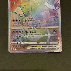 Pokemon TCG Charizard VSTAR Rainbow Secret Rare Card Brilliant Stars 174/172 NM - Image 3
