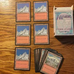 MTG: Vintage Red ‘95 Ice Age 75 Card Lot: 60 Cards Plus 15 Lands & Empty Starter - Image 2