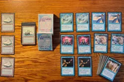 MTG: Vintage Blue Ice Age Lot W/ Booster Box And Rules: 60 Cards Plus 15 Islands - Image 1