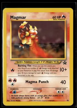 Magmar 44 Black Star Rare Promo WOTC Pokemon Card LP - Image 1